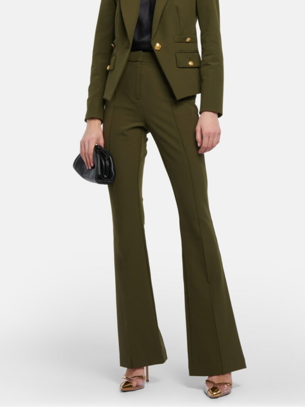 Veronica Beard Hibiscus Flared Pintuck Pants, size 2
